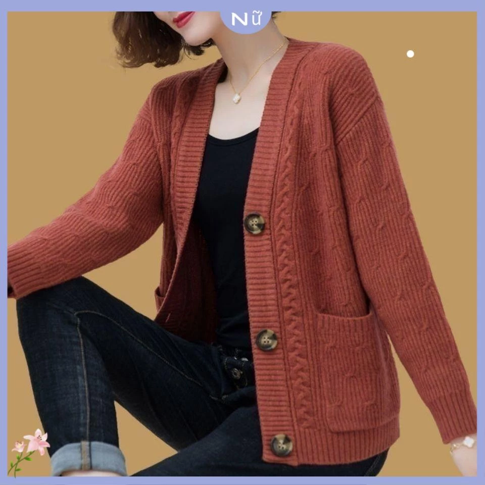 Áo Khoác Cardigan Len Dệt Kim Dáng Ngắn Thời Trang Xuân Thu 2022 Cho Nữ