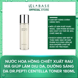 Nước hoa hồng chiết xuất rau má giúp làm dịu da, dưỡng sáng da Dr.Pepti Centella Toner 180ml