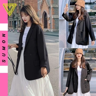 Áo BLAZER TRƠN 4 CÚC Nữ Tay Dài Ulzzang ❤ Áo Vest Nữ Khoác Ngoài Mẫu Mới Phong Cách Hàn Quốc