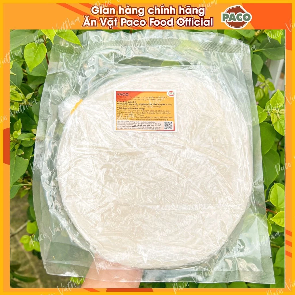 bánh tráng phơi sương bánh dẻo tôm cam hút chân không lẻ nhiều gạo loại dẻo ngon mỏng nhà PACO FOOD