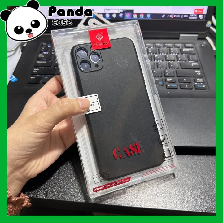 Ốp lưng iphone chống sốc KST-Design silicon dẻo màu đen chất siêu đẹp, cầm cực sang - Pandacase