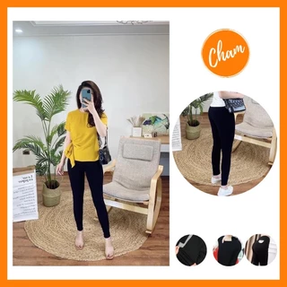 Quần Legging Nữ Dài Bốn Túi Chạm Cạp Cao, Co Giãn