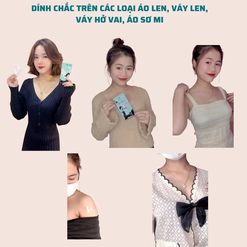 Miếng dán cố định quần áo, băng dính cố định quần áo chống hở, áo trễ vai, áo sơ mi, áo hở ngực - Phụ kiện Faco