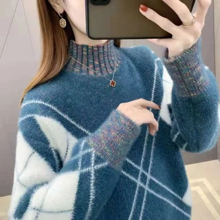 Áo sweater Nữ Cổ Cao Dáng Rộng Thời Trang Phong Cách