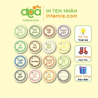 100 Tem Nhãn Giấy Decal Dán Intemre.com Bánh Trung Thu Hình Tròn 3cm - Mẫu 8