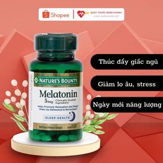 Viên uống hỗ trợ giấc ngủ Nature's Bounty Super Strength Melatonin 5mg 60 viên (Cam Kết Chính Hãng)