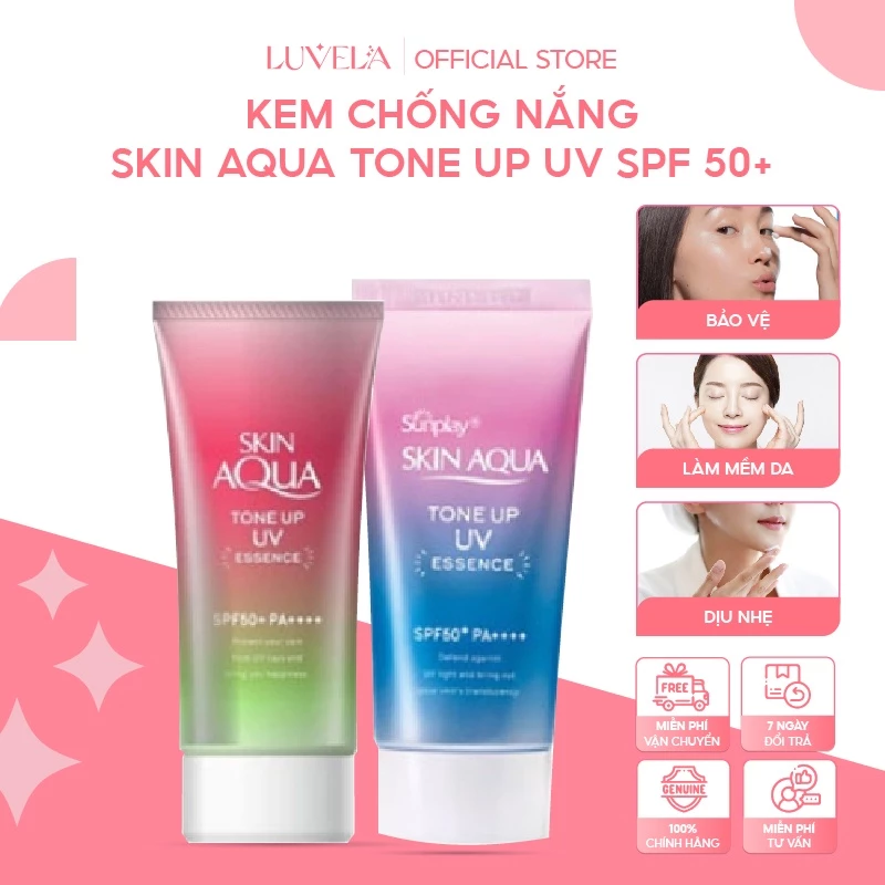 Kem Chống Nắng Skin Aqua Tone Up Uv Spf 50+ Dành Cho Da Dầu Mụn, Da Khô Nội Địa Nhật 80ml Cn13