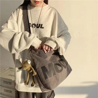 TÚI TOTE ĐEO CHÉO NAM NỮ MOOD VẢI CANVAS PHONG CÁCH ULZZANG UNISEX