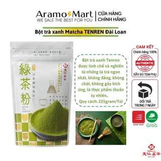 Bột trà xanh Matcha Đài Loan - Thương hiệu Tenren thơm ngon tốt cho sức khoẻ 225gram/túi