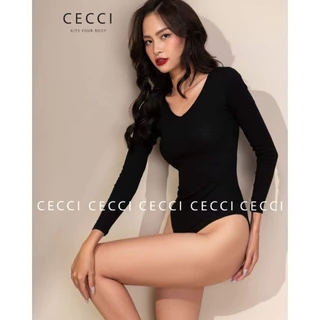 BODYSUIT CỔ TIM DÀI TAY ĐEN