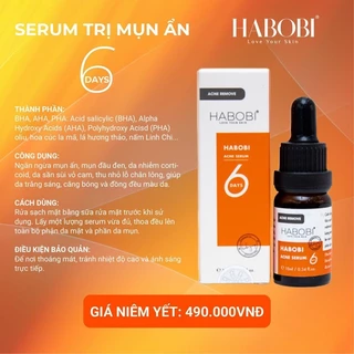 Tinh chất serum hỗ trợ giảm mụn mờ thâm se khí lỗ chân lông 6days Habobi