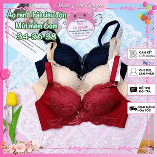 6018- Áo lót nâng ngực đệm dày siêu độn 6cm không gọng hàng Thái cao cấp