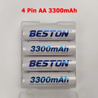 Hộp 4 pin sạc Beston AA AAA pin NiMH dùng cho, điều khiển từ xa, mic không dây