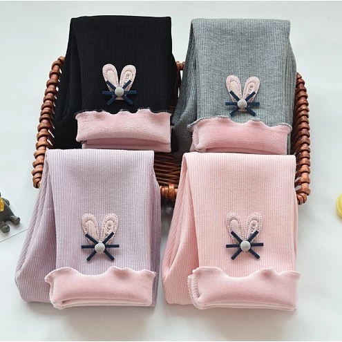 Quần legging bé gái lót lông nhung thu đông cotton nguyên chất, Quần tất cho bé mặc nhà mặc đi học đi chơi sz từ 8kg-20k