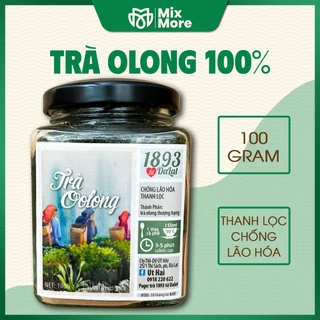 Trà olong 100% sấy khô 1893 từ Đà Lạt hộp thủy tinh cao cấp, trà ô long đậm đà vị nguyên bản