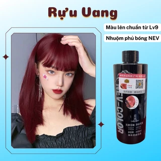 Nhuộm phủ bóng màu Rựu Vang , thuốc nhuộm phủ bóng Nev-Color, nhuộm pha sẵn không hư hại tóc , 450ml , 100ml