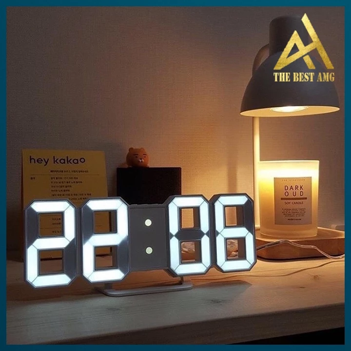 Đồng Hồ Led 3D Để Bàn, Đồng Hồ Treo Tường Thông Minh Trang Trí Decor Báo Thức, Đo Nhiệt Độ, Thời gian