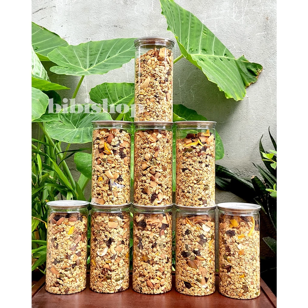 Granola Ăn Kiêng Nhiều Hạt Ít Ngọt 500g- Ngũ Cốc Ăn Kiêng Không Đường Truyền Thống (tỷ lệ yến mạch 70%)