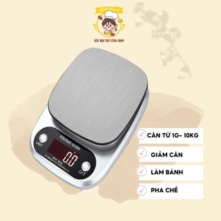 Cân tiểu ly điện tử nhà bếp chính xác đến 1gr cân được tối đa 5kg dùng để làm bánh tặng kèm pin BẾP VUI TƯƠI