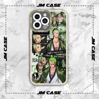 Ốp lưng iphone samsung xiaomi oppo cạnh vuông JMCase One Piece Anime Manga Zoro Collage