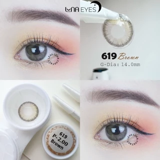 [1 year] Kính áp tròng LUNA EYES 619 BROWN - Lens size nhỏ