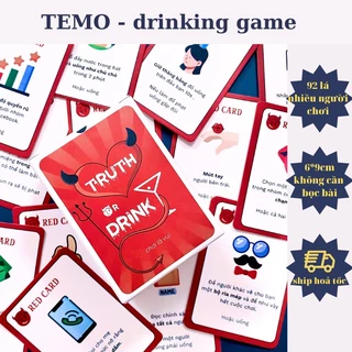 Bộ bài drinking game Truth Or Drink boardgame cho nhóm bạn bè liên hoan bựa và lầy Temo Toys