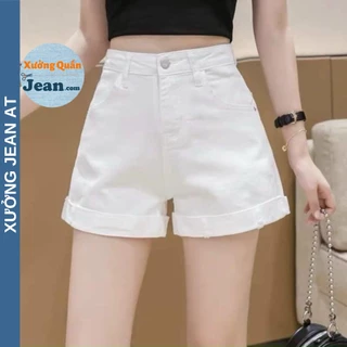 Quần Short Kaki Nữ Lật Lai Lưng Cao Siêu Co Giãn, Quần Đùi Kaki Nữ Lưng Cao 2 Màu Trắng Và Đen Basic 456 508 440