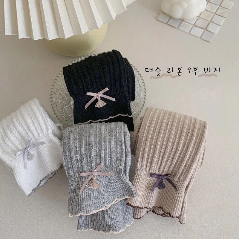 Quần tất cho bé quần legging len tăm cho bé gái có nơ dễ thương co dãn 4 chiều