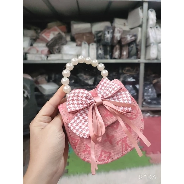 Túi xách mini nơ hồng dễ thương, quai ngọc sang chảnh, túi đeo chéo nữ phong cách tiểu thư Hàn Quốc