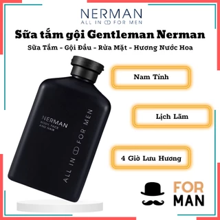 Sữa Tắm Gội Nerman Gentleman 3 Trong 1 Hương Nước Hoa Pháp Cao Cấp 350ml - Chính Hãng