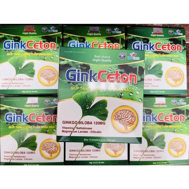 ginkCeton hộp 10 vỉ 100 viên