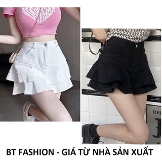 Chân Váy Ngắn KaKi Co Dãn 2 Tầng Mới BT Fashion- Có Quần Lót