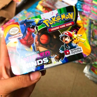 Rhẻ bài pokemon hộp sắt 40 lá khuyến mãi 1 thẻ Vàng Vip