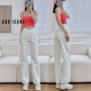 Quần dài kaki nữ ống suông lưng cao ADO JEANS có Bigsize 70kg