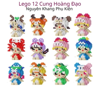 Mô Hình Lắp Gáp Lego 12 Cung Hoàng Đạo Mini - bộ xếp hình 12 con giáp cực kỳ đáng yêu và dễ thương