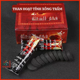 Than hoạt tính xông đốt trầm hương dạng viên nén, sạch, mồi nhanh, cháy lâu, cháy đều, không mùi, không khói, dễ sử dụng