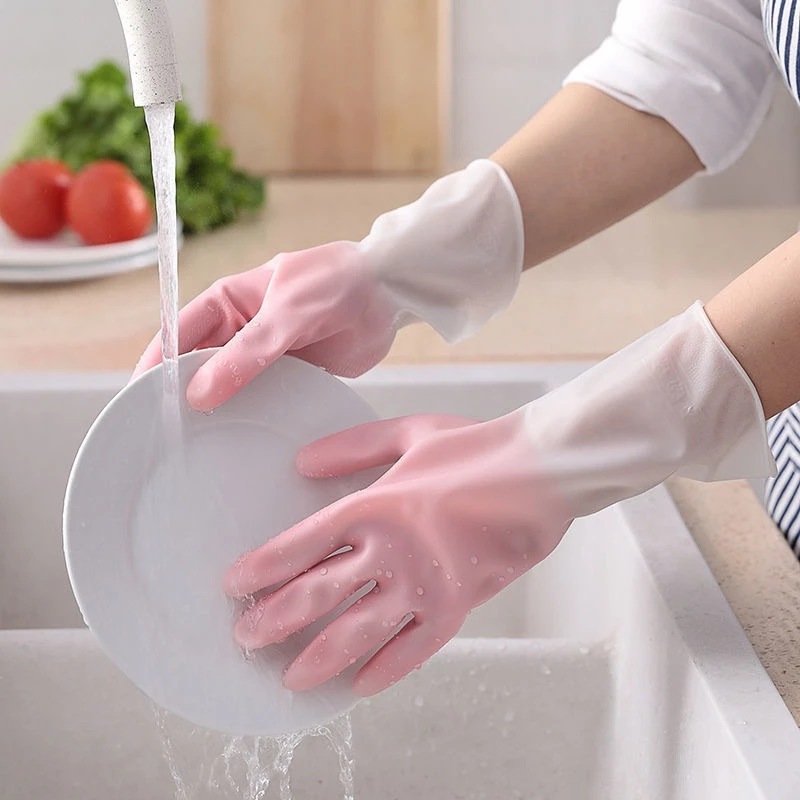 [COMBO 4 đôi] Găng Tay Cao Su Rửa Chén Siêu Dai Độ Bền Cao Họa Tiết 2 Màu Dễ Thương