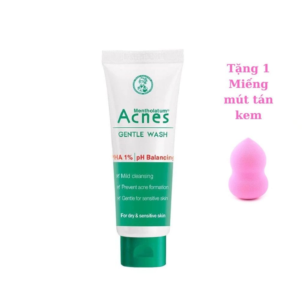 5 tuýp Kem rửa mặt Acnes 25g- Tặng 1 Mút Tán Phấn