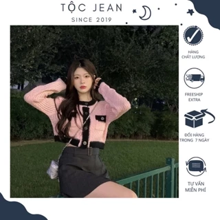 Áo len croptop dài tay phong cách hàn quốc tocjean