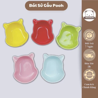 Bát sứ ăn dặm cho bé hình gấu pooh 120ml đáng yêu cute cho bé ăn dặm kiểu nhật