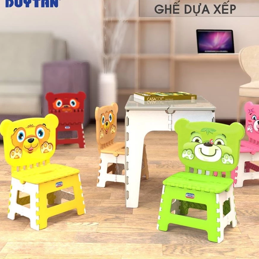 Ghế Xếp Nhựa Duy Tân Cho Bé Ngồi Học Tựa Lưng Mini - Ghế Nhựa Gấp Gọn Trẻ Em Cao Cấp Chính Hãng