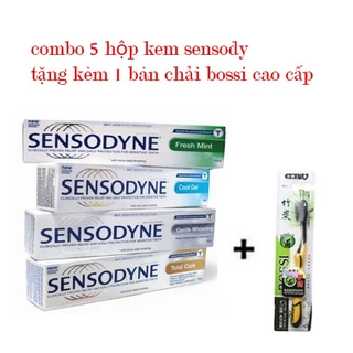 COMBO 5 TUÝP KEM ĐÁNH RĂNG SENSODYNE TẶNG BÀN CHẢI BOSSI