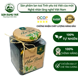 Trà Xanh Hoa Bưởi Thành Phần Trà Đinh Tân Cương Thái Nguyên Hoa Bưởi Cánh Chè Xoăn Nhỏ Đều