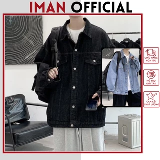 Áo Khoác Jean Nam , Áo Khoác Bò Nam Unisex IMAN Form Rộng phong cách Basic Hàn Quốc