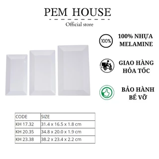 Khay Nhựa Melamine Màu Trắng Nhiều Size