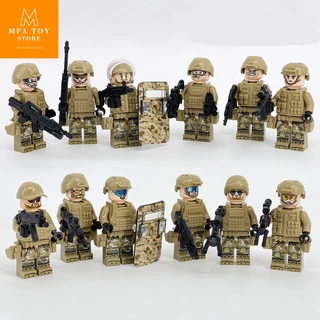 Đồ chơi lắp ráp swat army , mô hình đồ chơi - Combo 12 lính chiến đấu sa mạc 8019 (MFA TOY STORE)