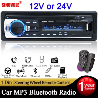 Máy Nghe Nhạc MP3 1 Din Bluetooth 60Wx4 1Din Kỹ Thuật Số 12V Hoặc 24V Cho Xe Hơi