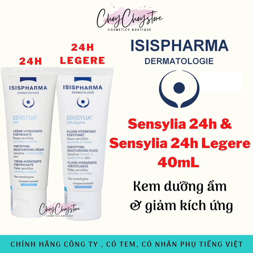 [TEM CTY] ISIS Pharma Sensylia 24h & 24h Legere 40mL - Kem dưỡng ẩm và ngăn ngừa khô da