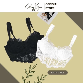 H04 Áo Bra Ren Bralette KATHY BRA Kiểu Dáng Corset Vạt Nhọn Dây Quai Lụa Có Gọng Có Mút Ngực Ren Mềm Mịn