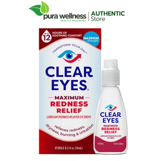 Clear Eyes Maximum Redness Eye Relief Nước nhỏ mắt làm dịu giảm mẩn đỏ mắt 15ml